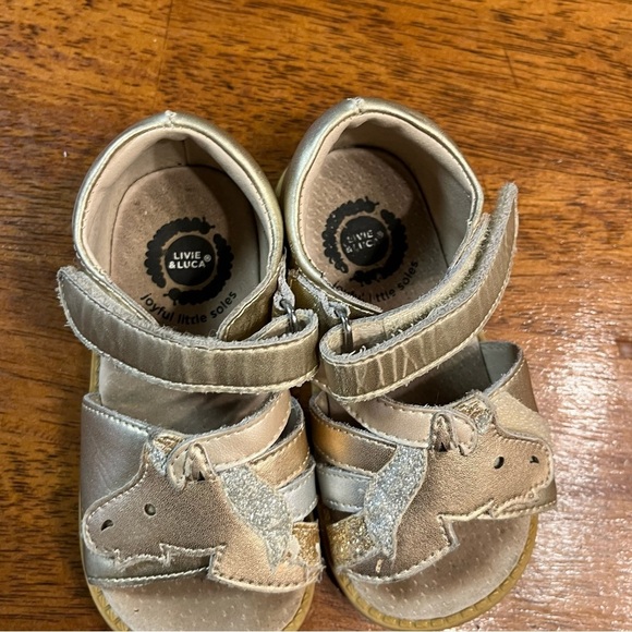 Livie & Luca unicorn leather sandals size 8 gold rose gold - Picture 8 of 9